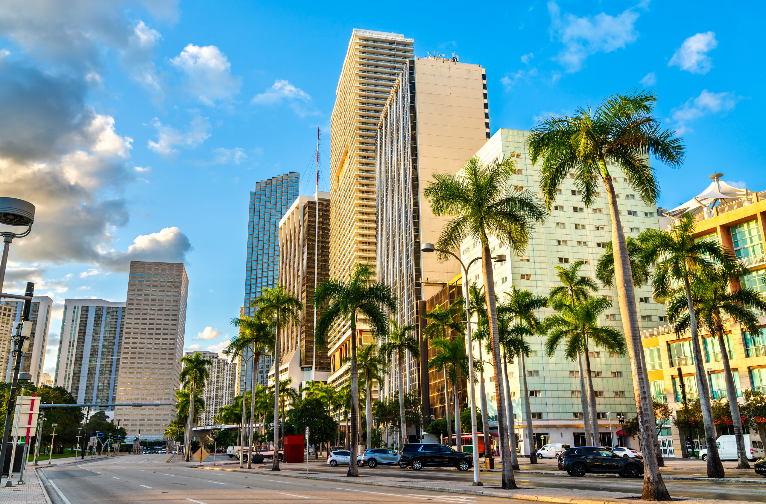 Skyscrapers of Downtown Miami at Biscayne Boulevard, Florida